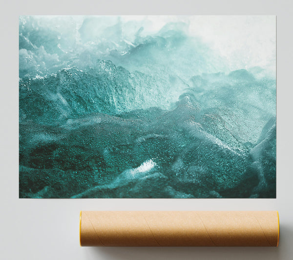 Teal Water Waves Print