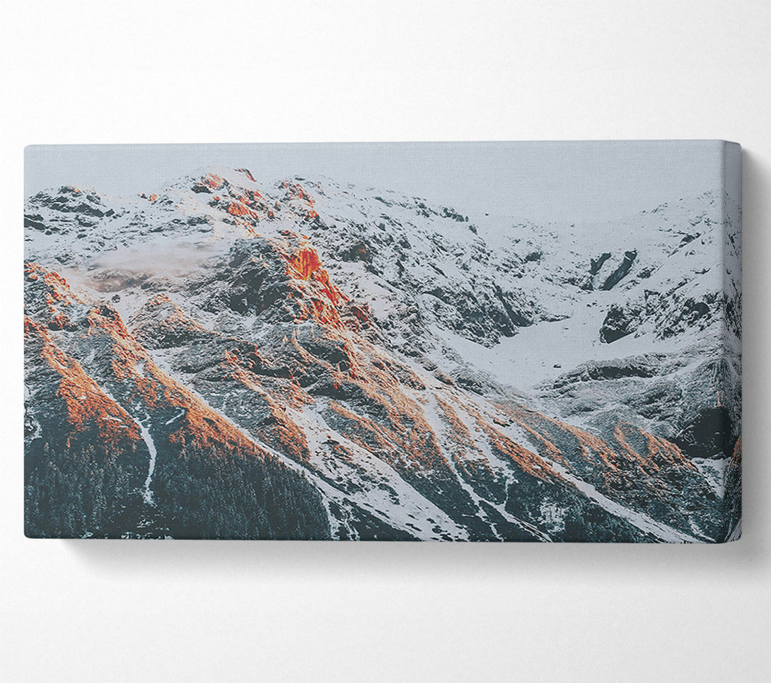  A Canvas Print of Orange Light On Snow Canvas Art