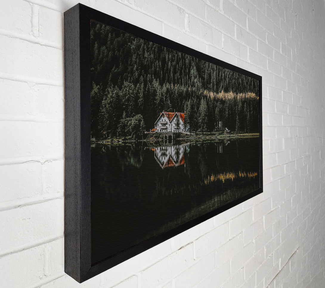  A Canvas Print of Golden Lake Reflection Canvas Print