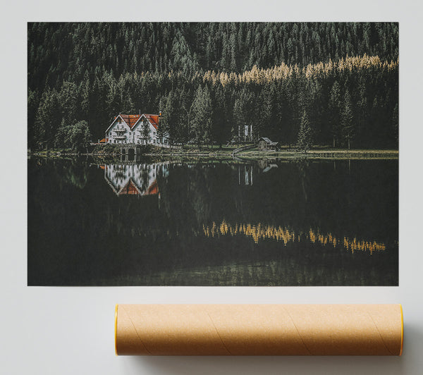 Golden Lake Reflection Giclee Print