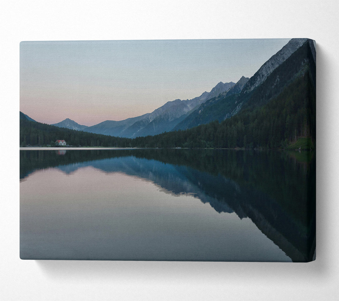  A Canvas Print of Azure Mountain Reflection Canvas Print
