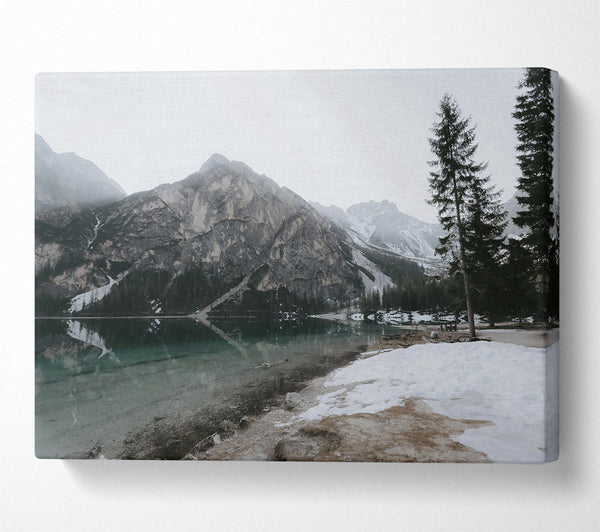  A Canvas Print of Green Mountain Reflection Canvas Art