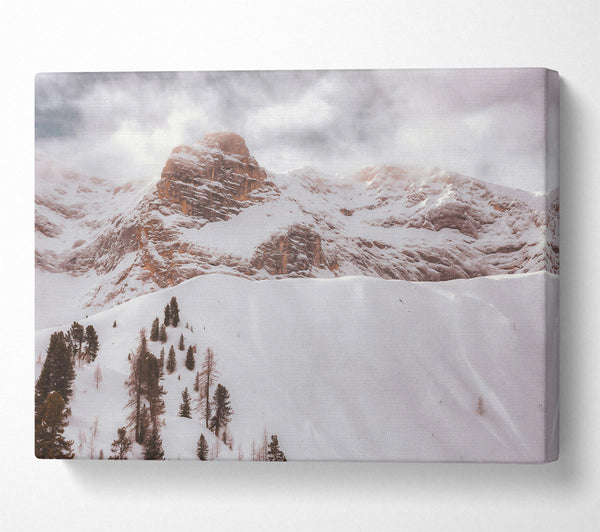  A Canvas Print of Golden Peaks In Snow Canvas Wall Art