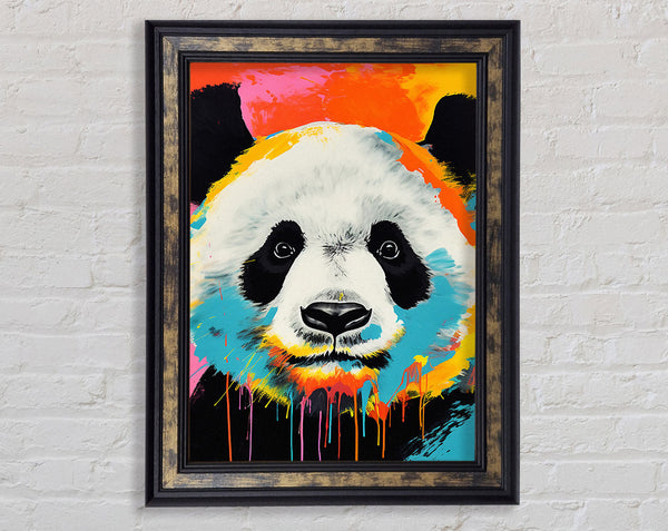 Popart Panda Framed Print
