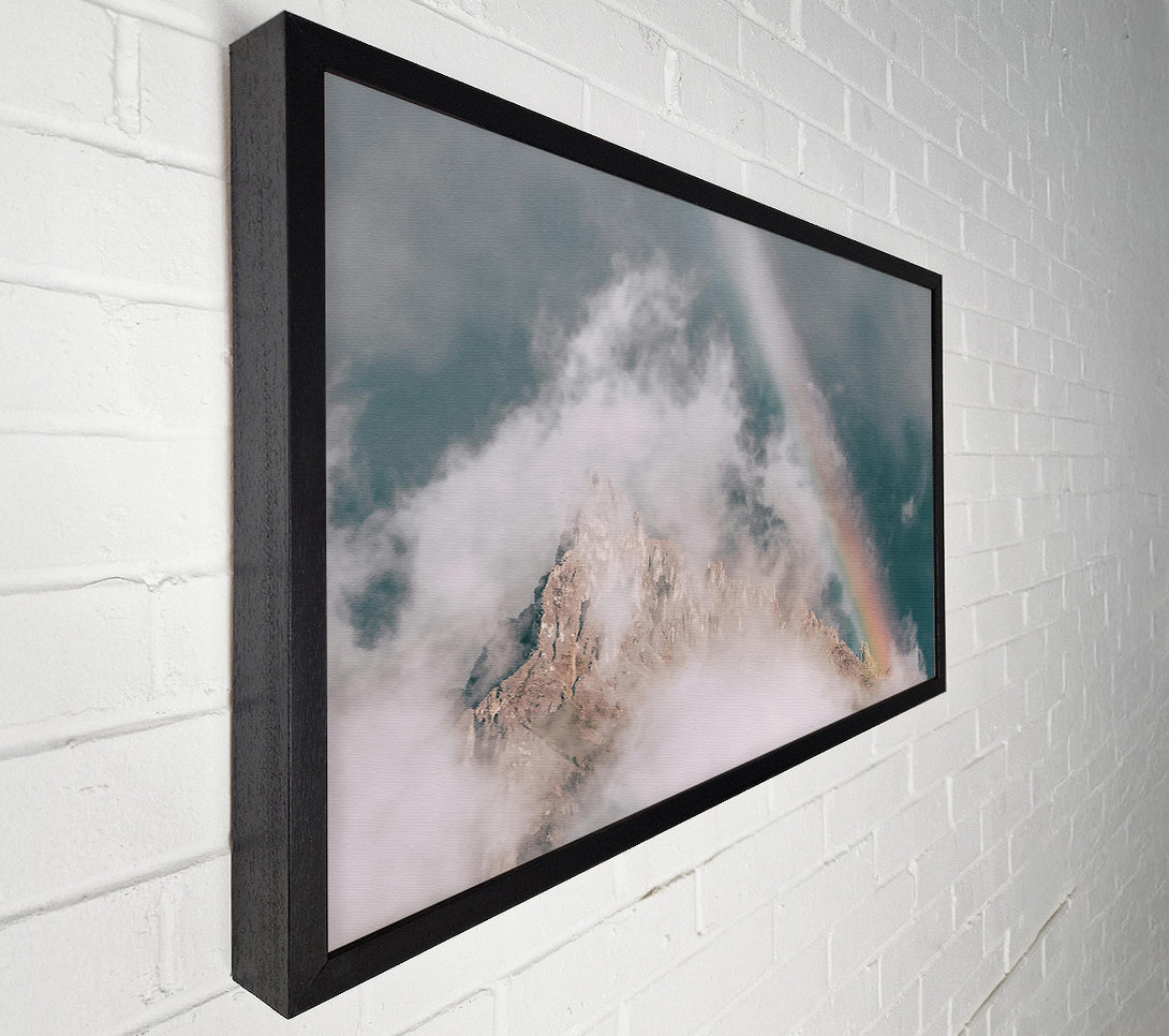  A Canvas Print of Teal Mountain Rainbow Canvas Art