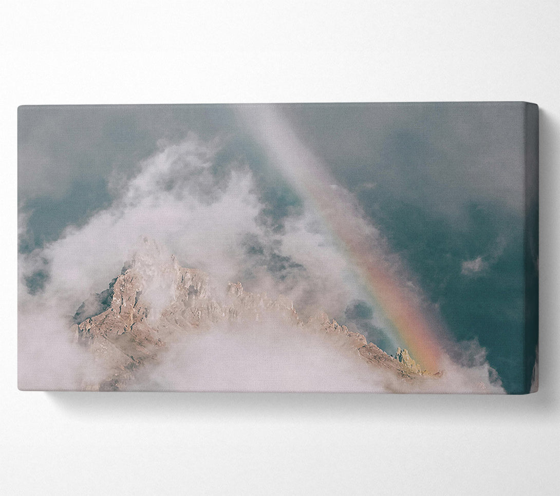  A Canvas Print of Teal Mountain Rainbow Canvas Art