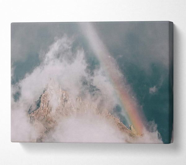  A Canvas Print of Teal Mountain Rainbow Canvas Art