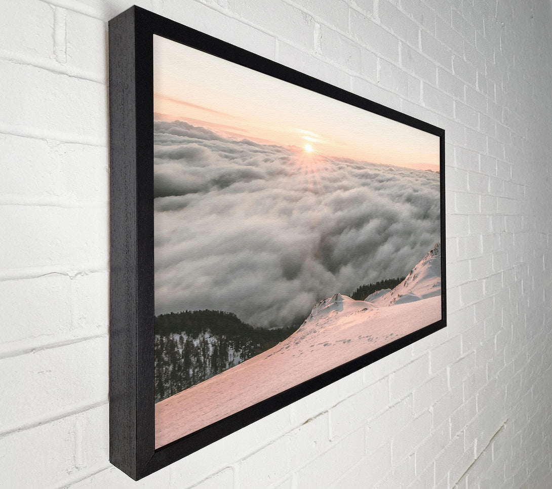  A Canvas Print of Pink Sky Above Clouds Canvas Wall Art