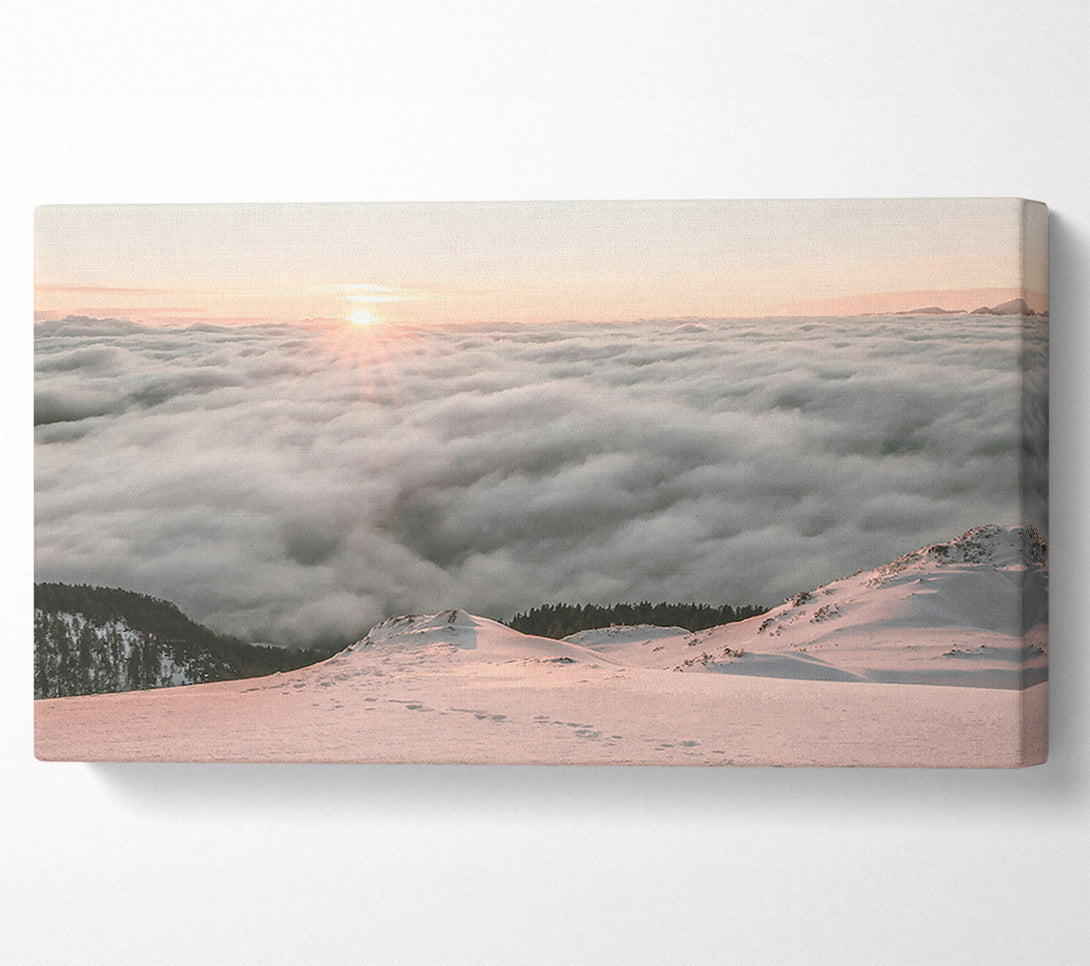 A Canvas Print of Pink Sky Above Clouds Canvas Wall Art