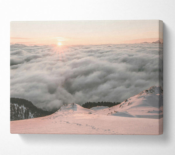  A Canvas Print of Pink Sky Above Clouds Canvas Wall Art