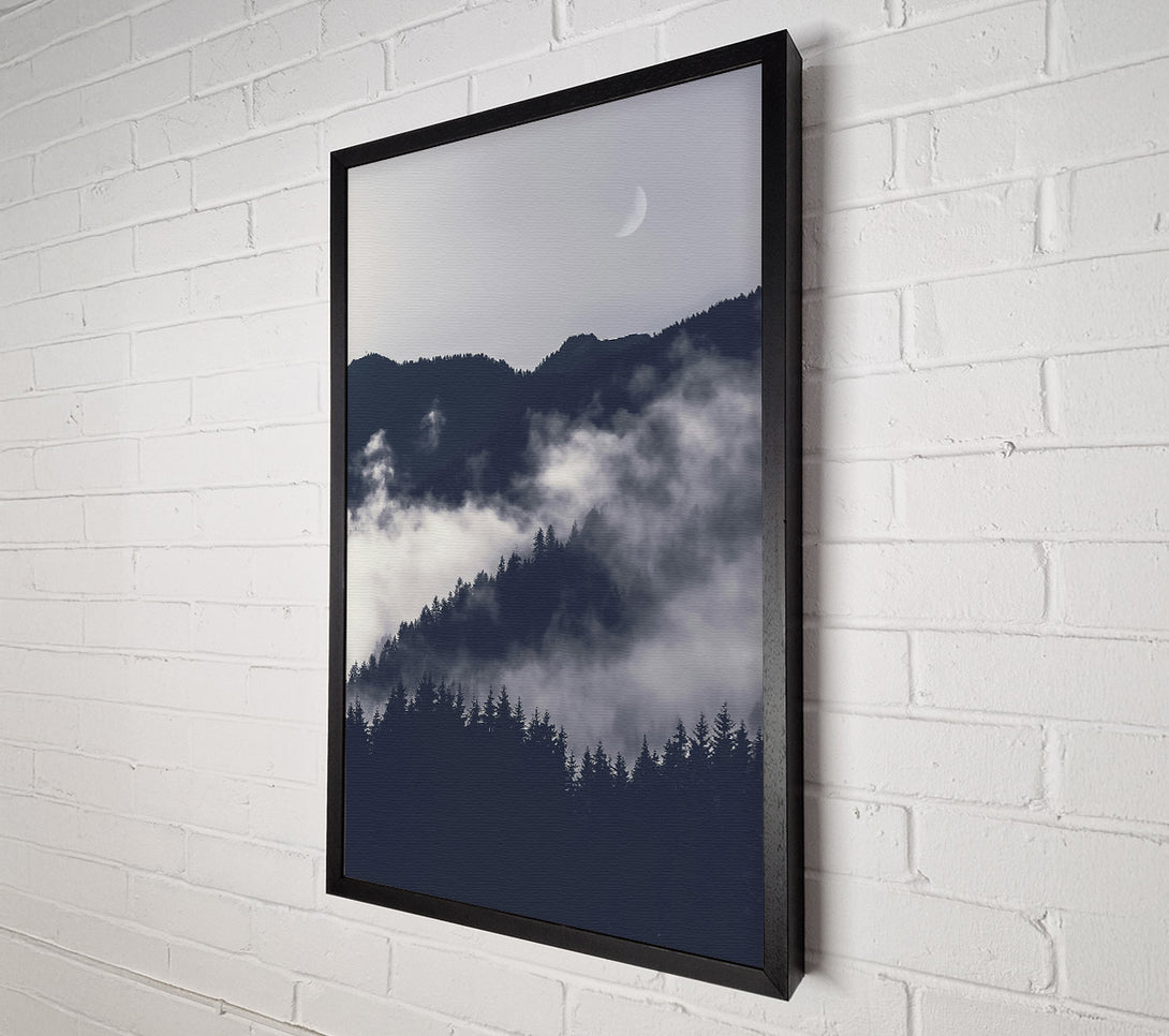  A Canvas Print of Silhouettes In Grey Fog Canvas Wall Art