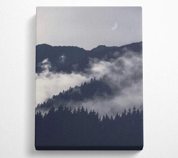  A Canvas Print of Silhouettes In Grey Fog Canvas Wall Art