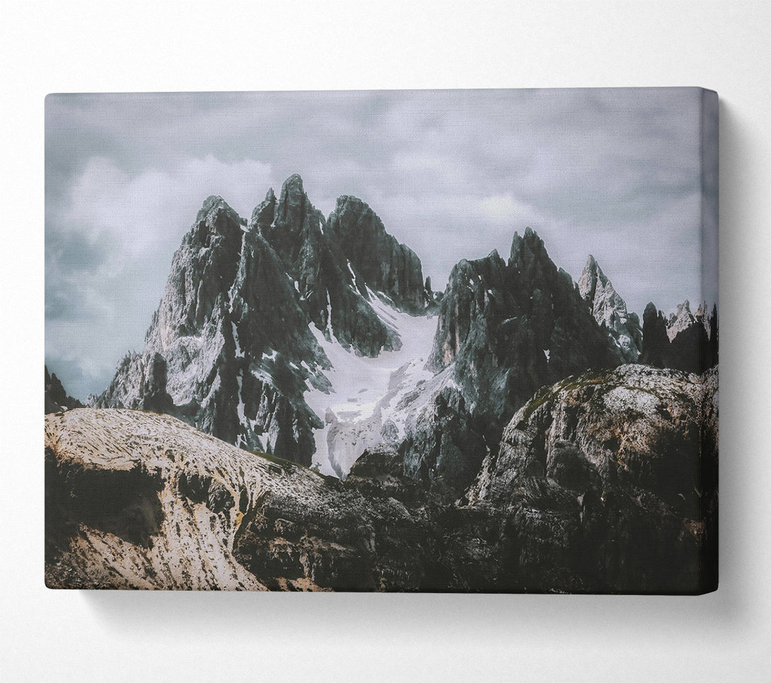  A Canvas Print of Grey Mountain Peaks Canvas Wall Art