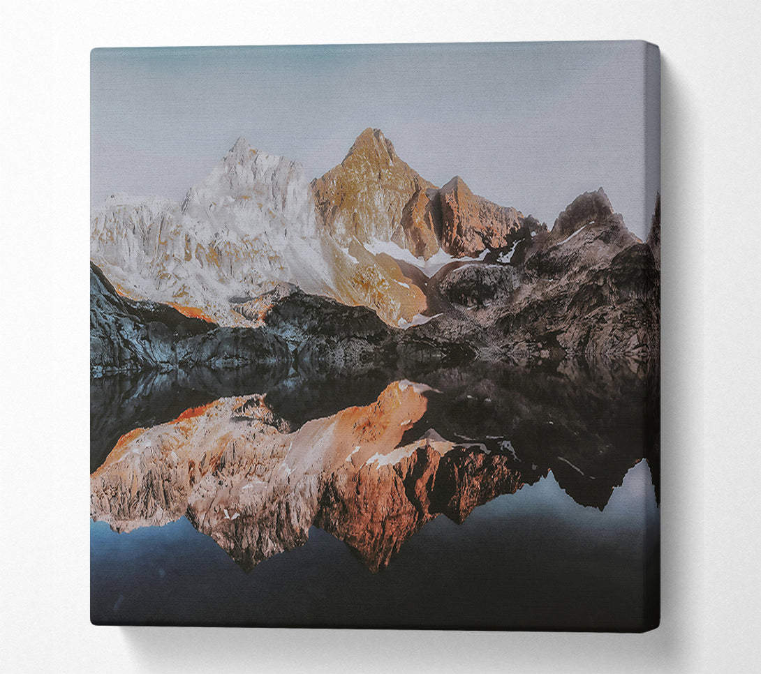  A Canvas Print of Red Mountain Reflection Canvas Art