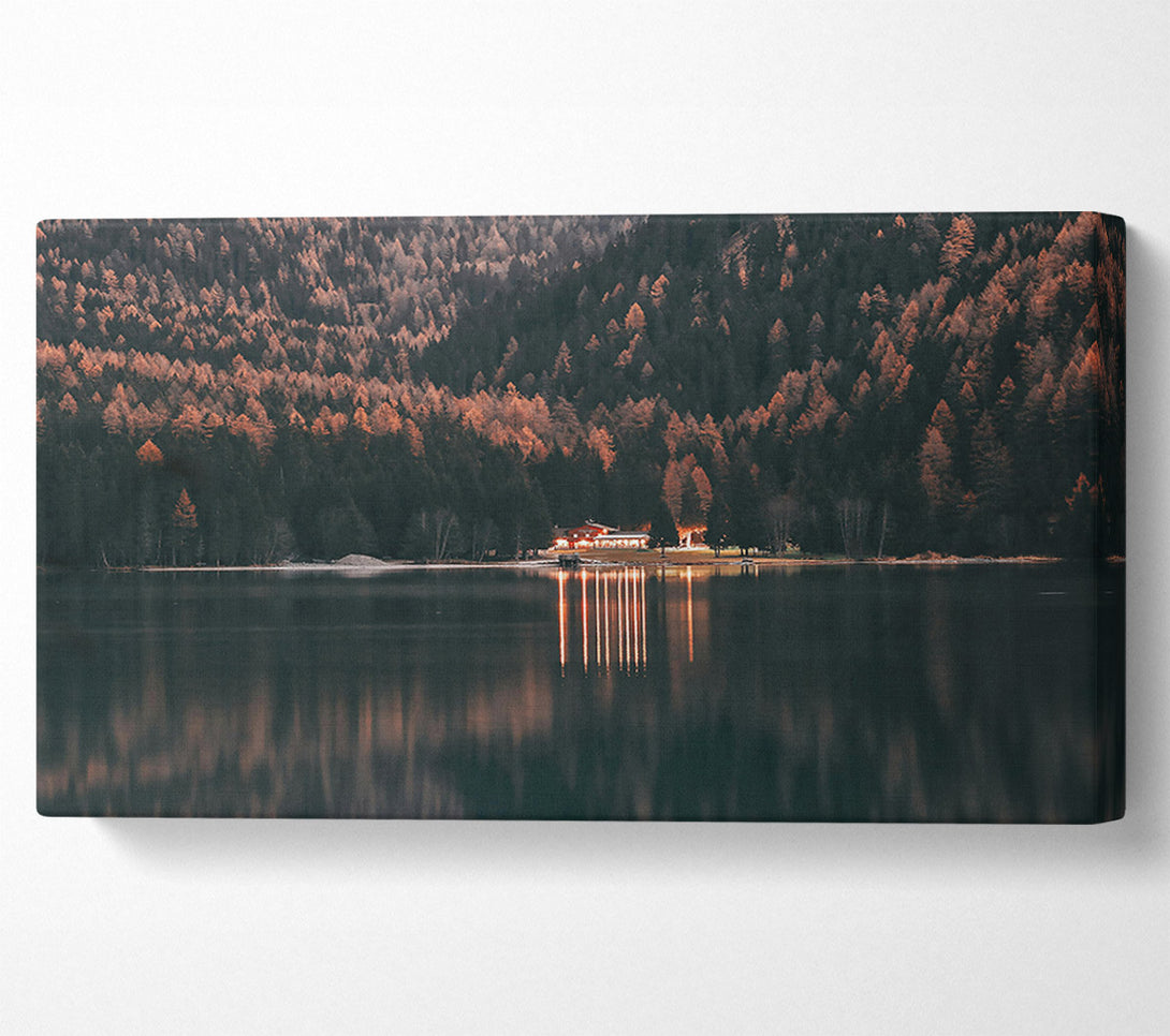  A Canvas Print of Orange Light Reflection Canvas Print
