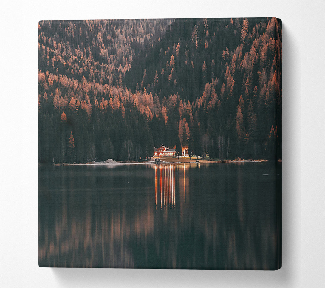  A Canvas Print of Orange Light Reflection Canvas Print