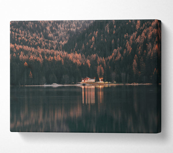  A Canvas Print of Orange Light Reflection Canvas Print