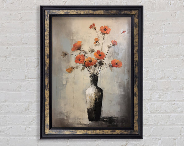 Poppy Vase Abstract Framed Print