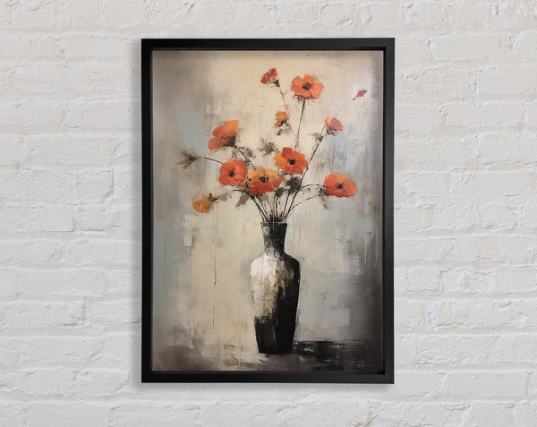 Poppy Vase Abstract Framed Print