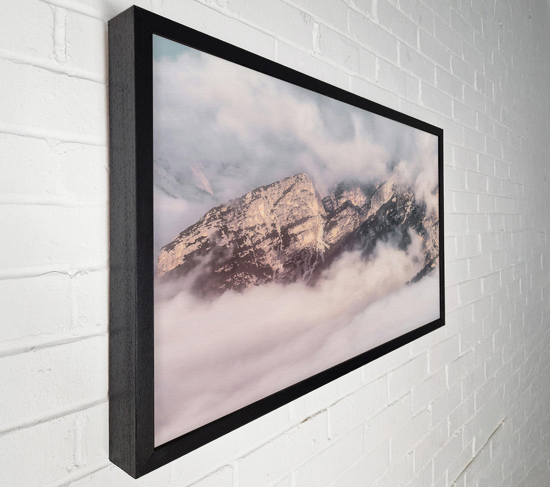  A Canvas Print of Pale Peaks In Mist Canvas Print