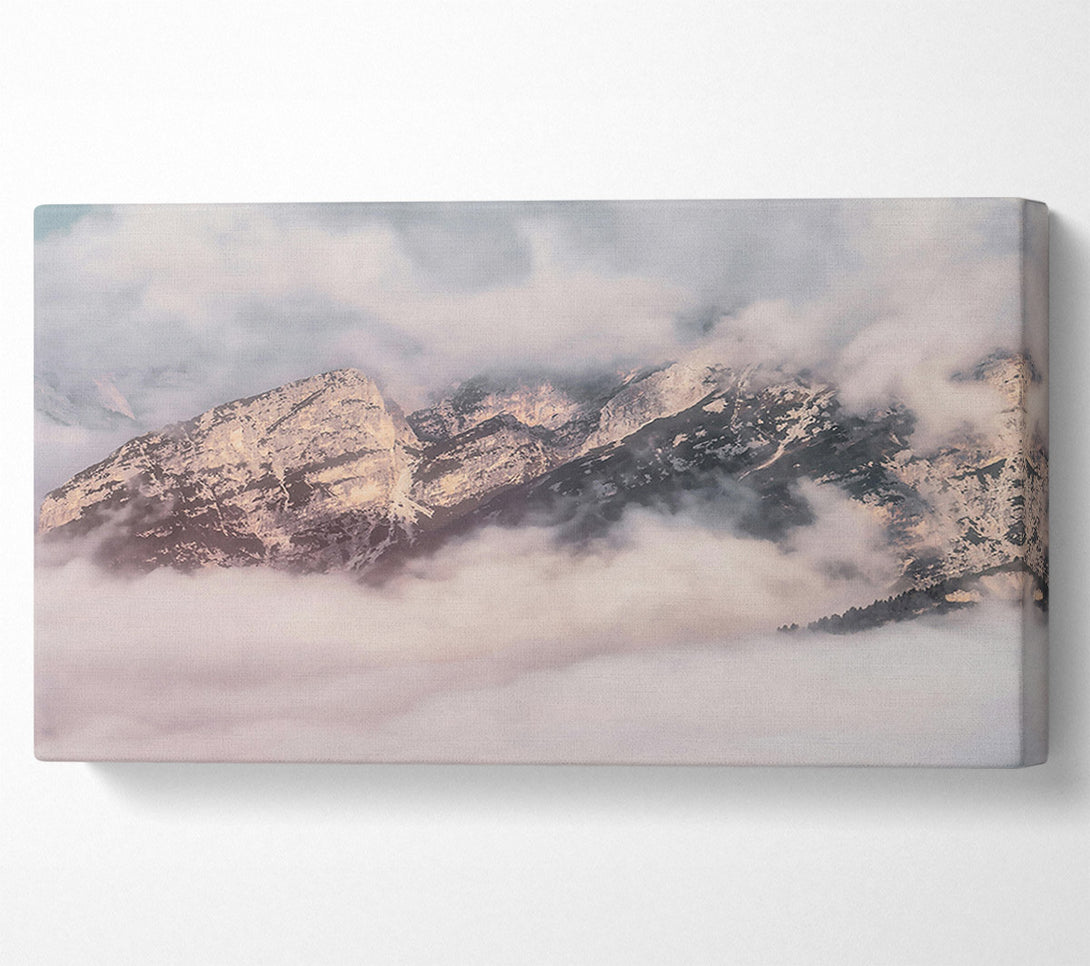  A Canvas Print of Pale Peaks In Mist Canvas Print