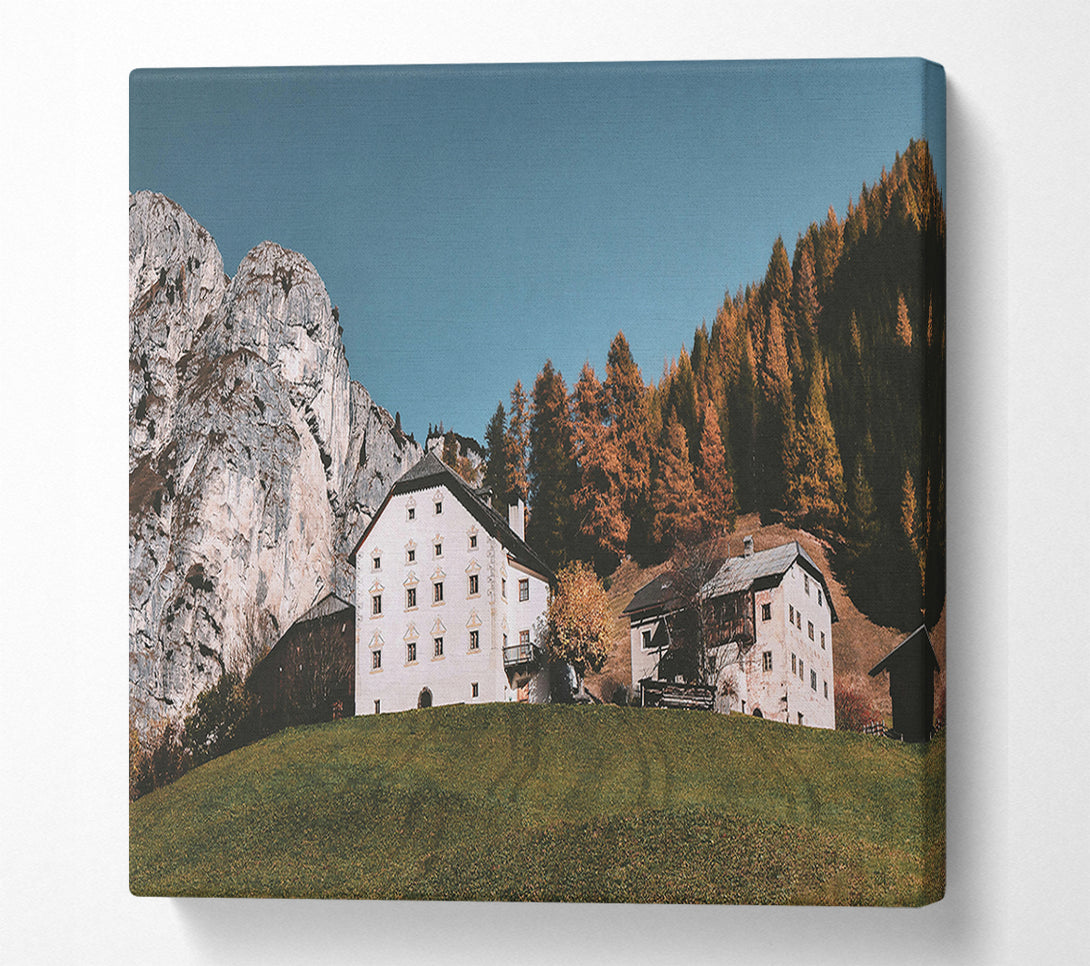  A Canvas Print of White House Mountainside Escape Canvas Wall Art