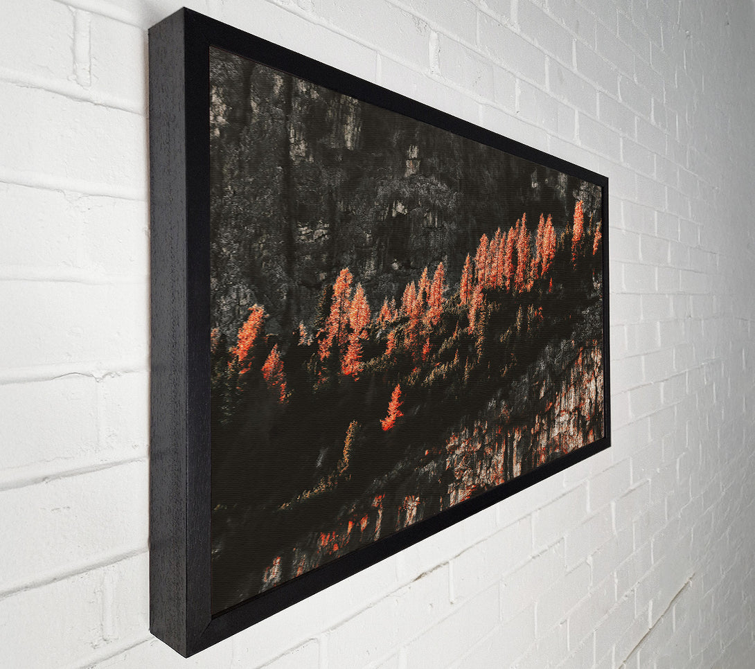  A Canvas Print of Crimson Cliffside Trees Canvas Art