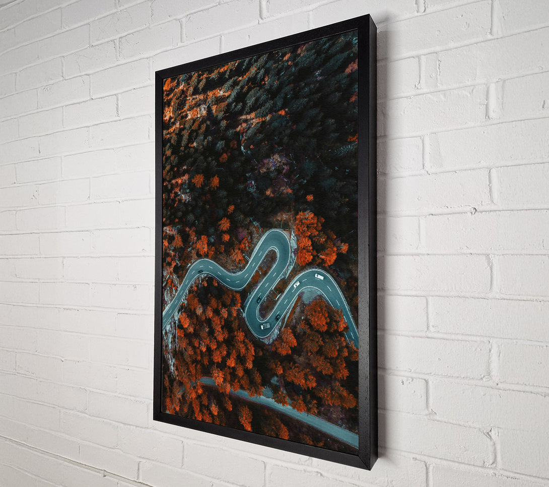  A Canvas Print of Orange Forest Road Winding Canvas Art