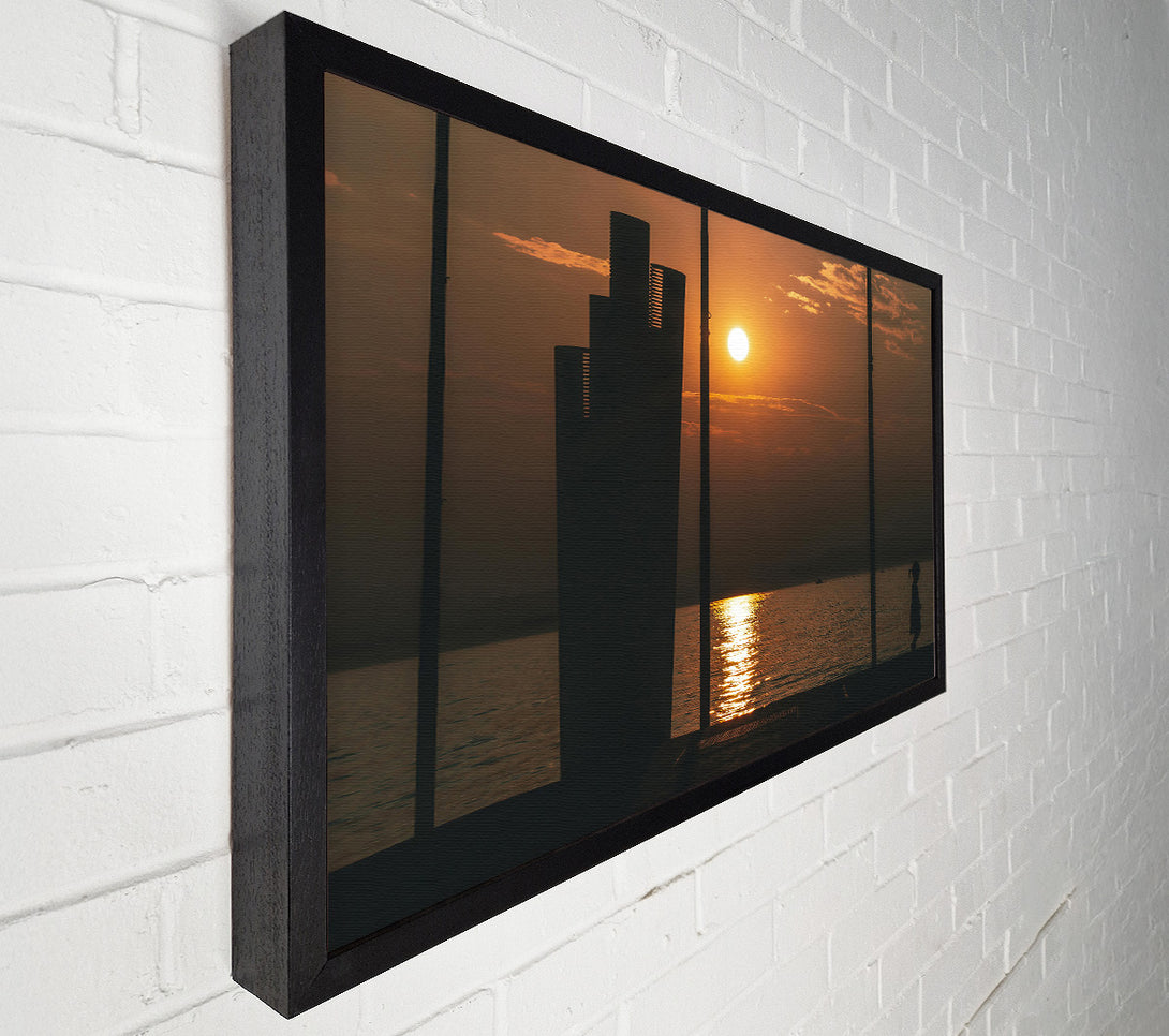  A Canvas Print of Golden Sun Silhouette Canvas Print
