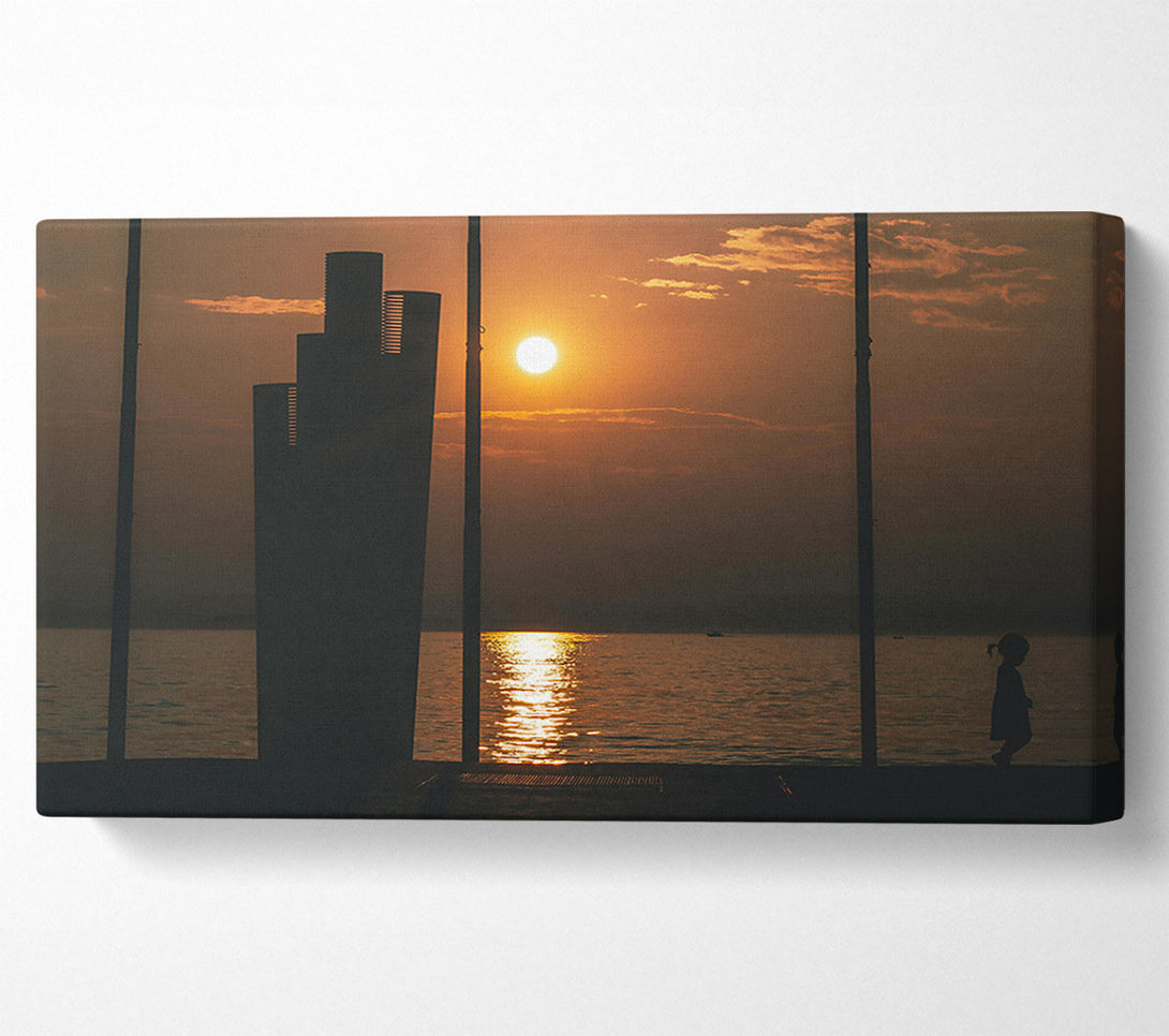  A Canvas Print of Golden Sun Silhouette Canvas Print