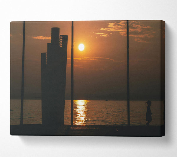  A Canvas Print of Golden Sun Silhouette Canvas Print
