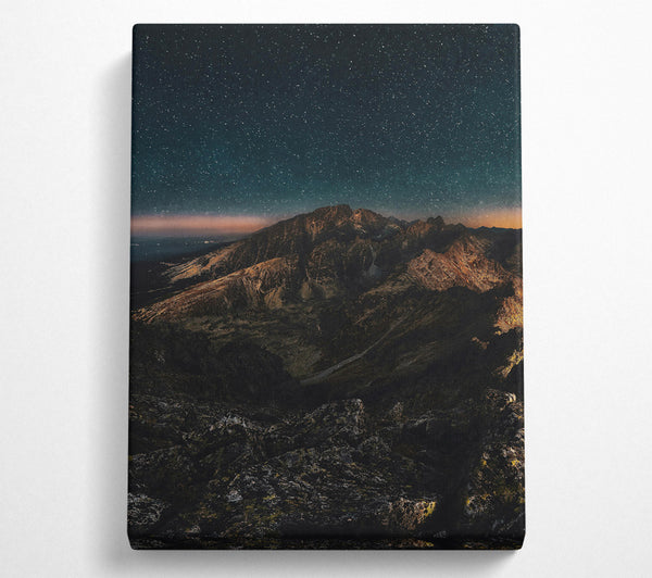  A Canvas Print of Black Night Mountains Canvas Art