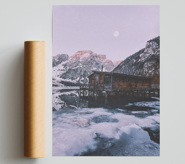 Lavender Mountain Cabin Print