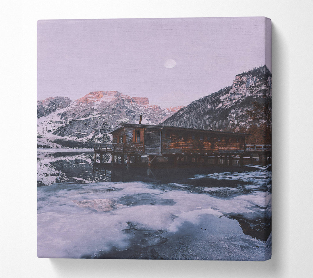  A Canvas Print of Lavender Mountain Cabin Canvas Print