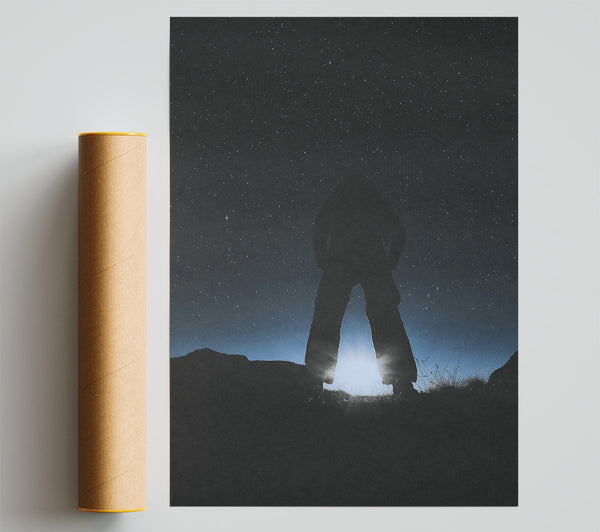 Blue Night Silhouette Print
