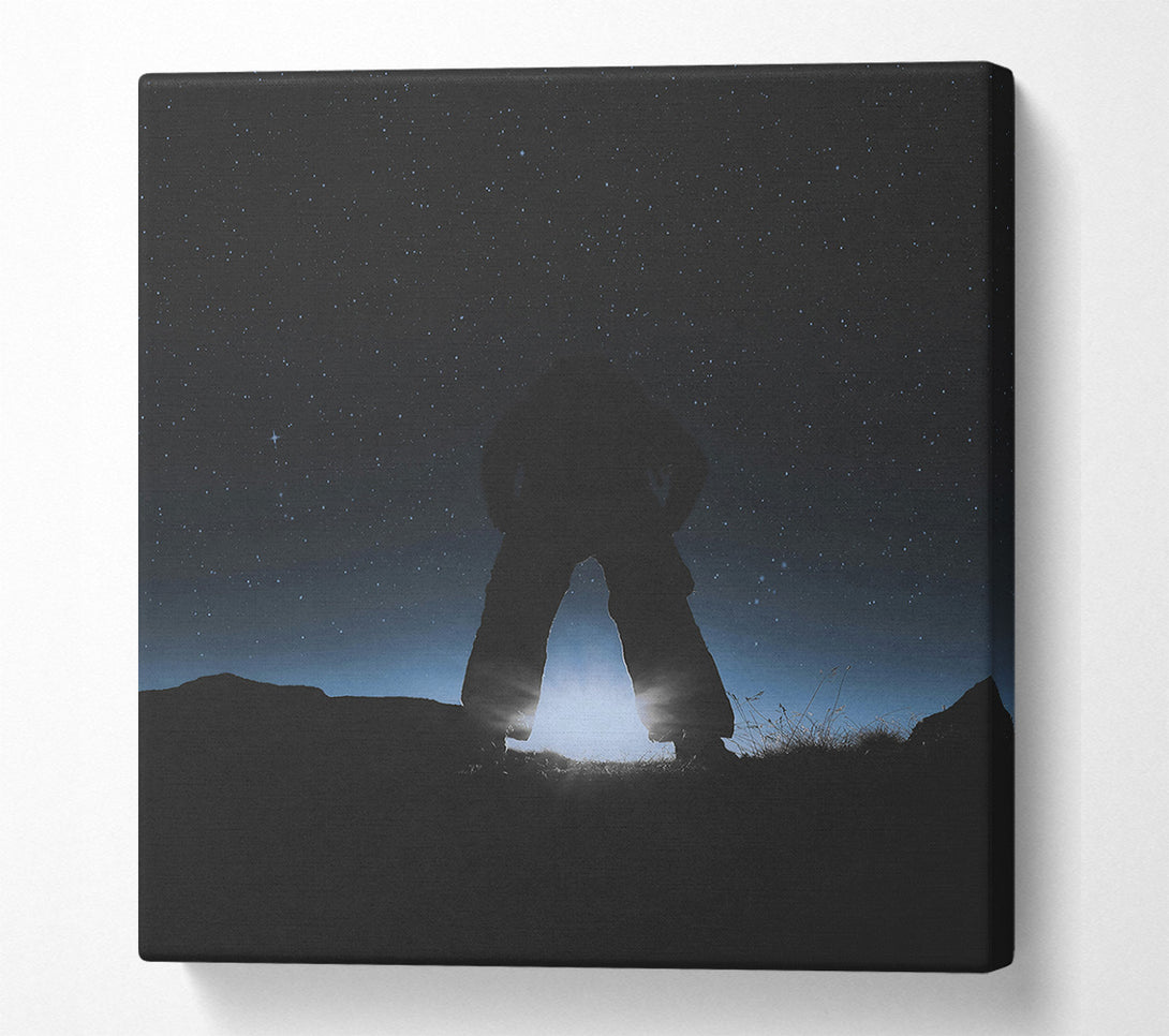  A Canvas Print of Blue Night Silhouette Canvas Wall Art