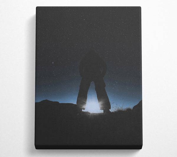  A Canvas Print of Blue Night Silhouette Canvas Wall Art