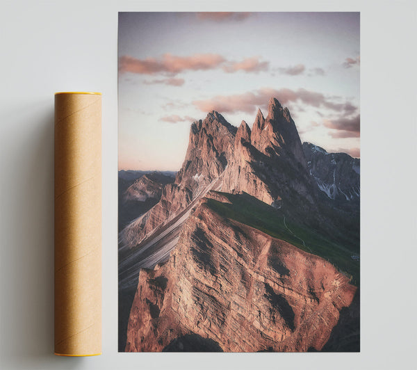 Rose-Tinted Mountainscape Poster