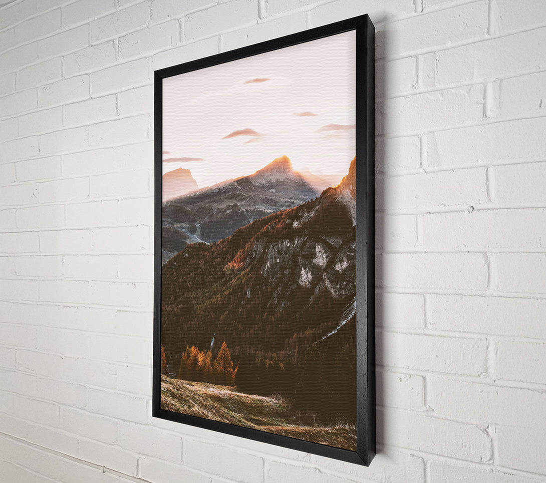  A Canvas Print of Golden Mountain Dawn Canvas Print