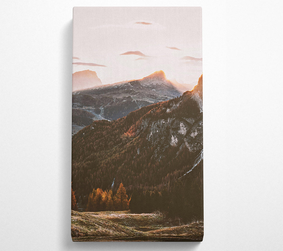  A Canvas Print of Golden Mountain Dawn Canvas Print