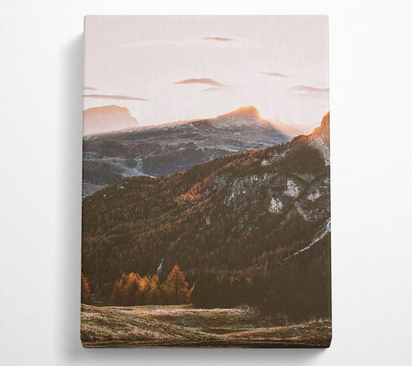  A Canvas Print of Golden Mountain Dawn Canvas Print