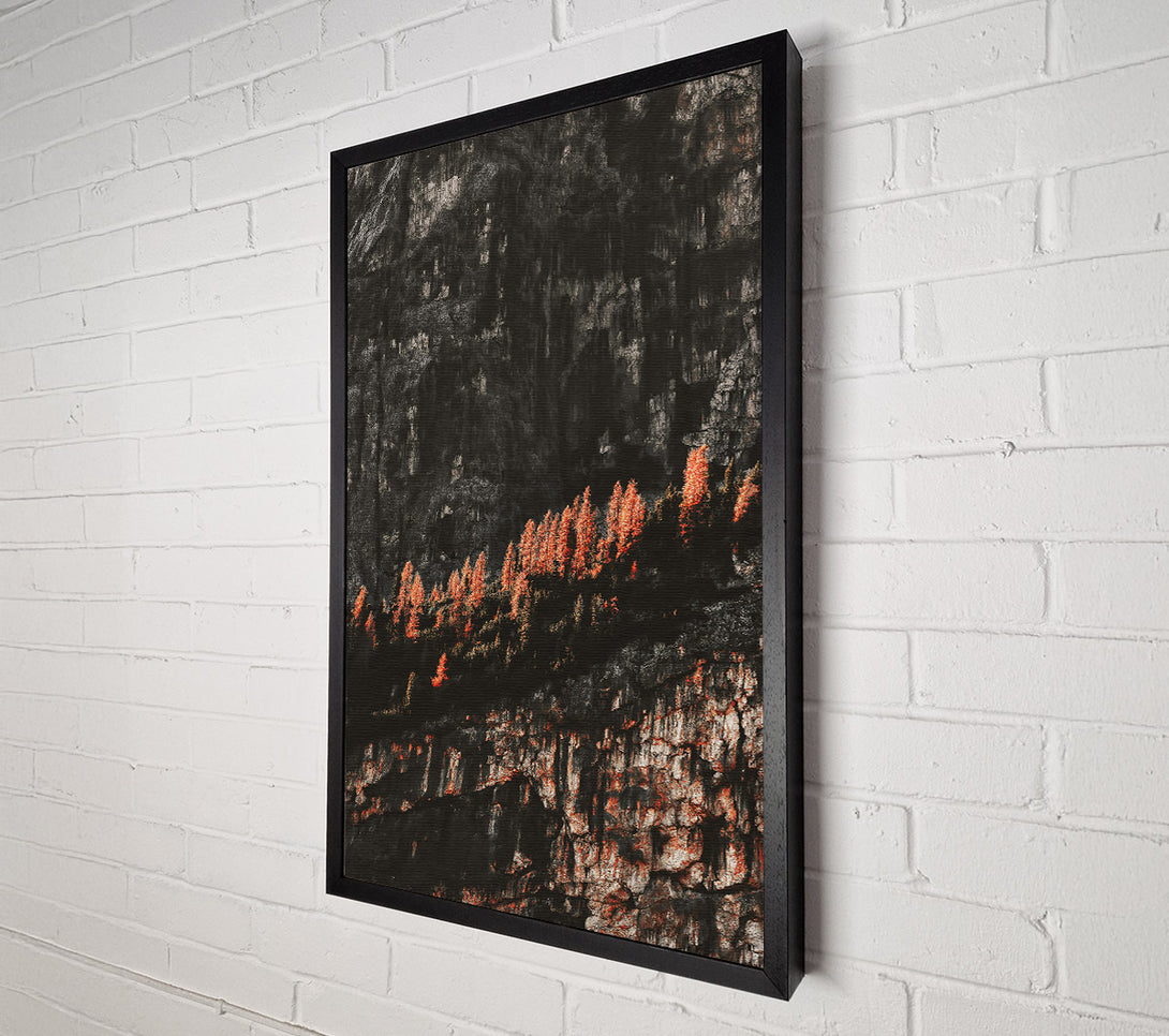  A Canvas Print of Crimson Cliffside Hues Canvas Art