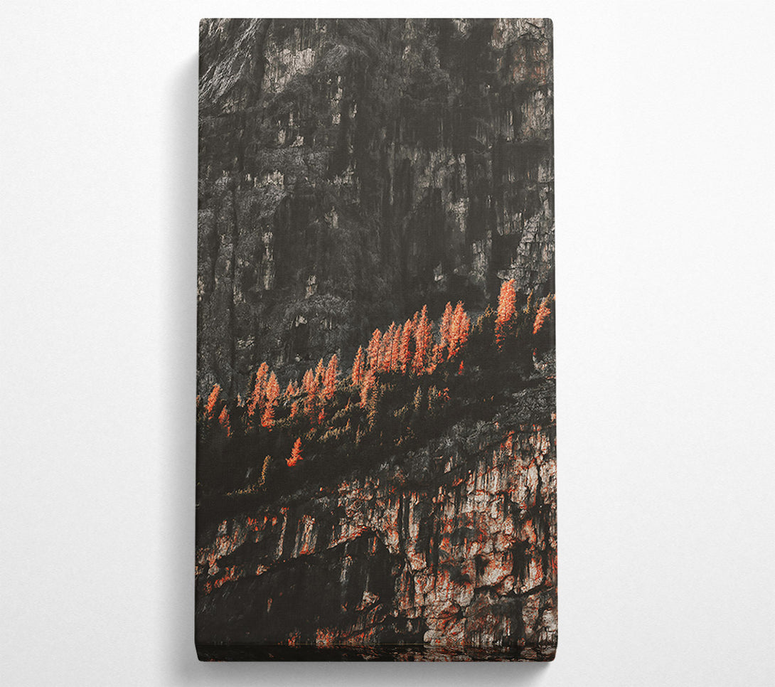  A Canvas Print of Crimson Cliffside Hues Canvas Art