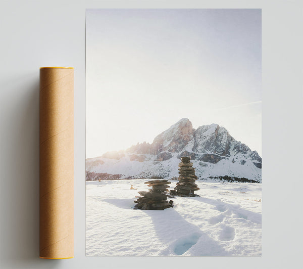 White Mountain Cairns Giclee Print