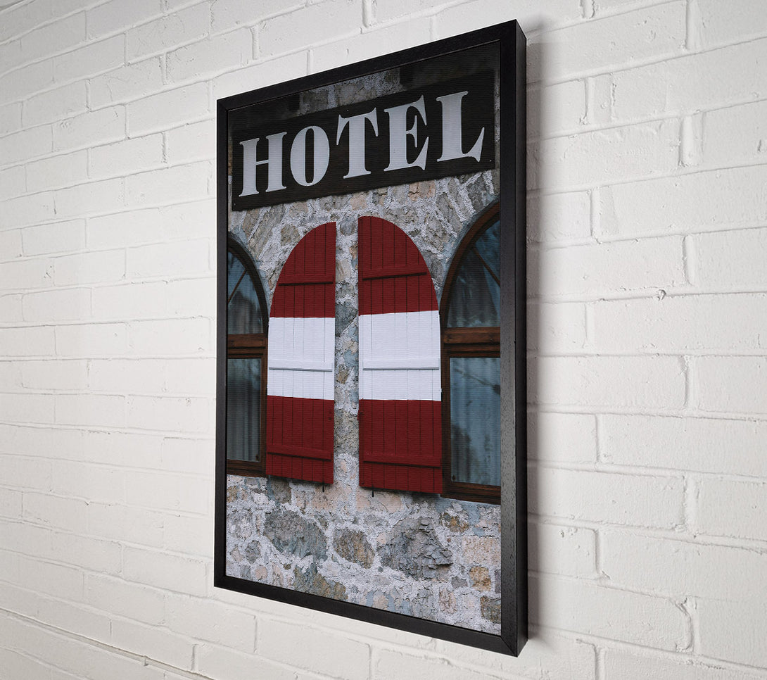  A Canvas Print of Red Hotel Shutters Canvas Wall Art