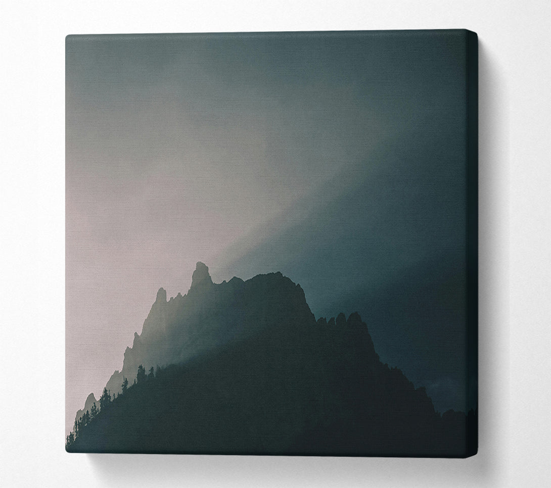  A Canvas Print of Teal Mountain Silence Canvas Print