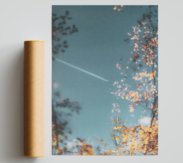 Blue Sky Contrail Print