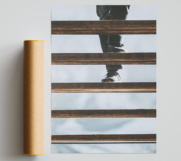 Brown Steps Upward Giclee Print