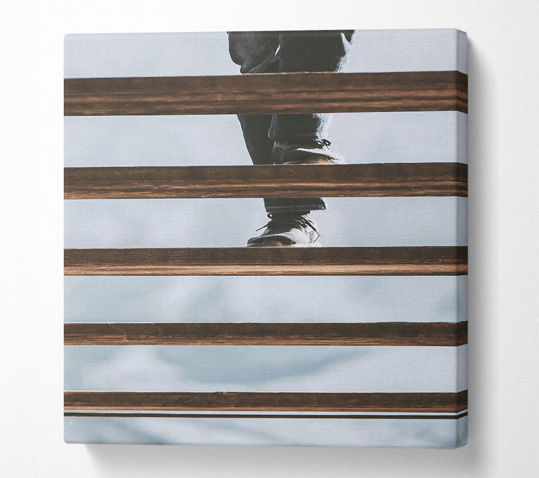  A Canvas Print of Brown Steps Upward Canvas Art