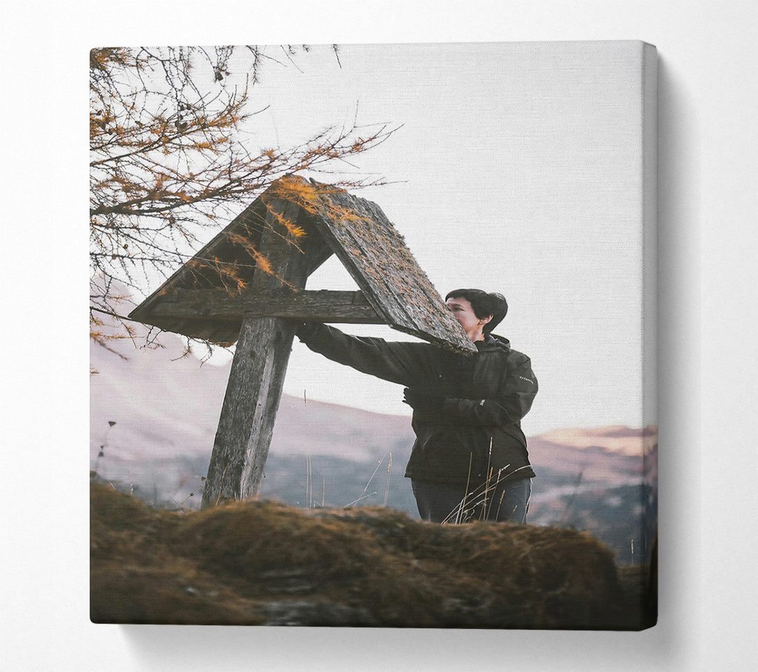  A Canvas Print of Brown Mountain Shelter Canvas Print